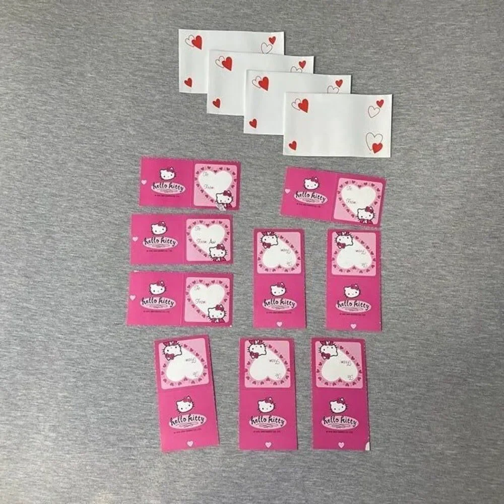 Hello Kitty Vintage Early 2000’s Valentines Day Cards 9 PCS. Set